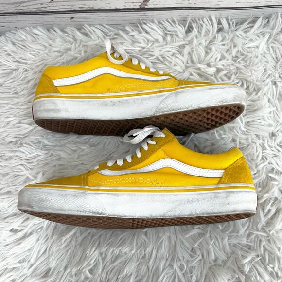 Vans Bright Yellow White Sneakers Unisex 8.5 Men - 10 Women - Picture 7 of 9